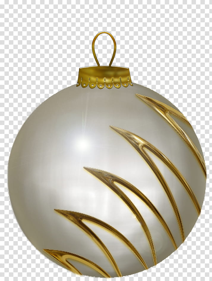 Christmas balls, white and gold-colored bauble transparent background PNG clipart