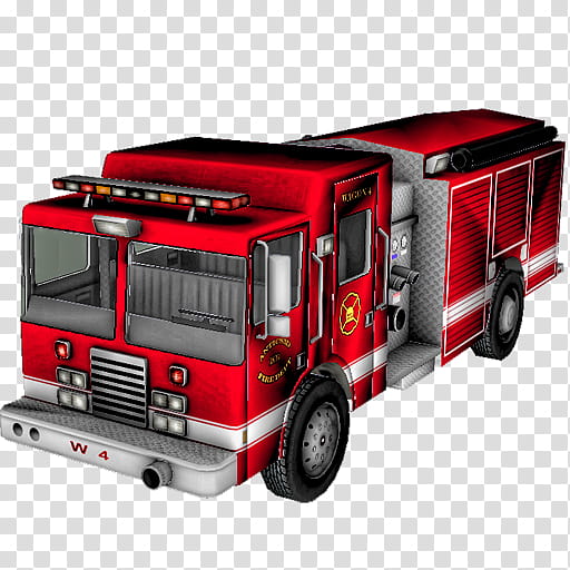 Transportation, red, gray, and black firetruck illustration transparent background PNG clipart