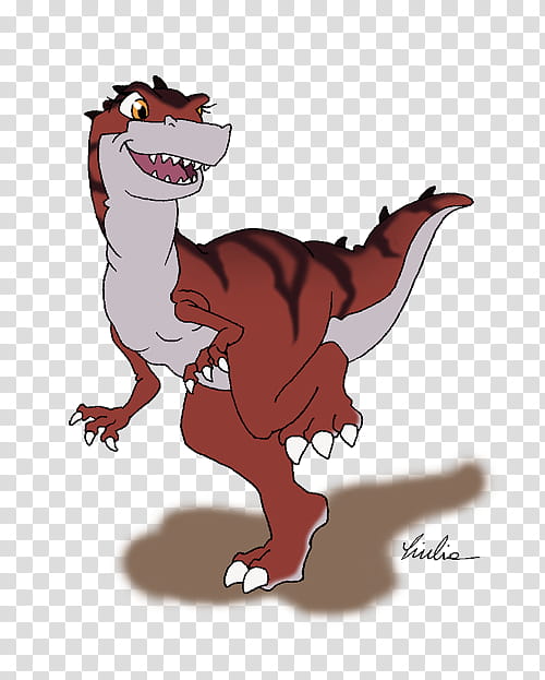 The little Sharptooth, brown and grey dinosaur illustration transparent background PNG clipart