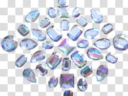 Mini  s, clear and blue crystal stones transparent background PNG clipart