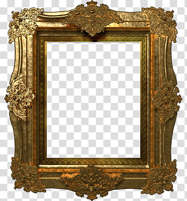 gold wooden frame transparent background PNG clipart