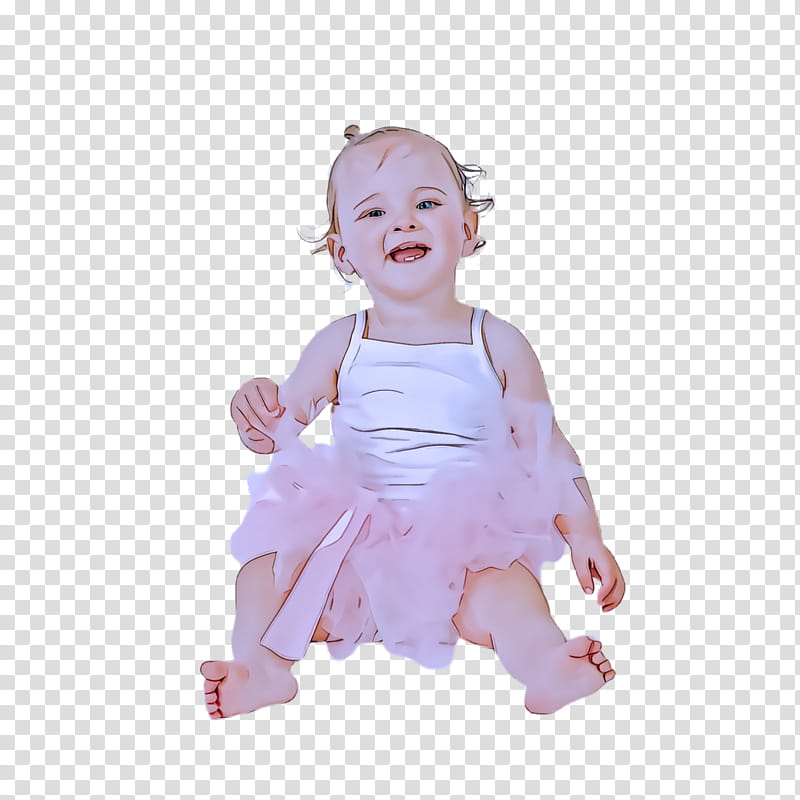 child pink toddler baby costume, Smile, Dress, Finger, Sleeve transparent background PNG clipart