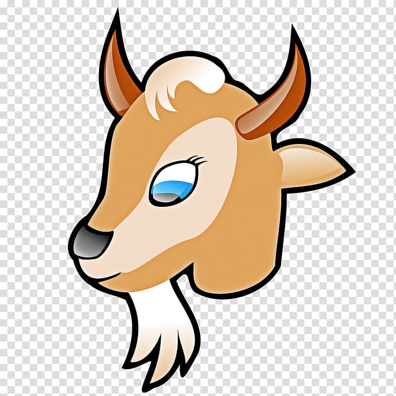 cartoon head goats snout, Cartoon, Horn, Bovine, Cowgoat Family transparent background PNG clipart
