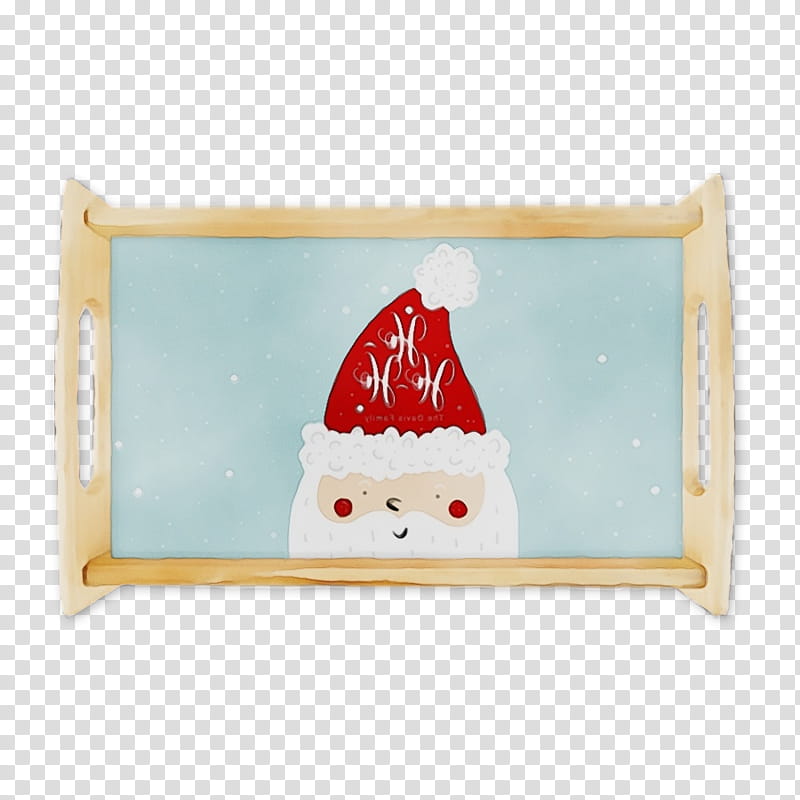 Santa claus, Watercolor, Paint, Wet Ink, Snowman, Platter, Rectangle, Tray transparent background PNG clipart