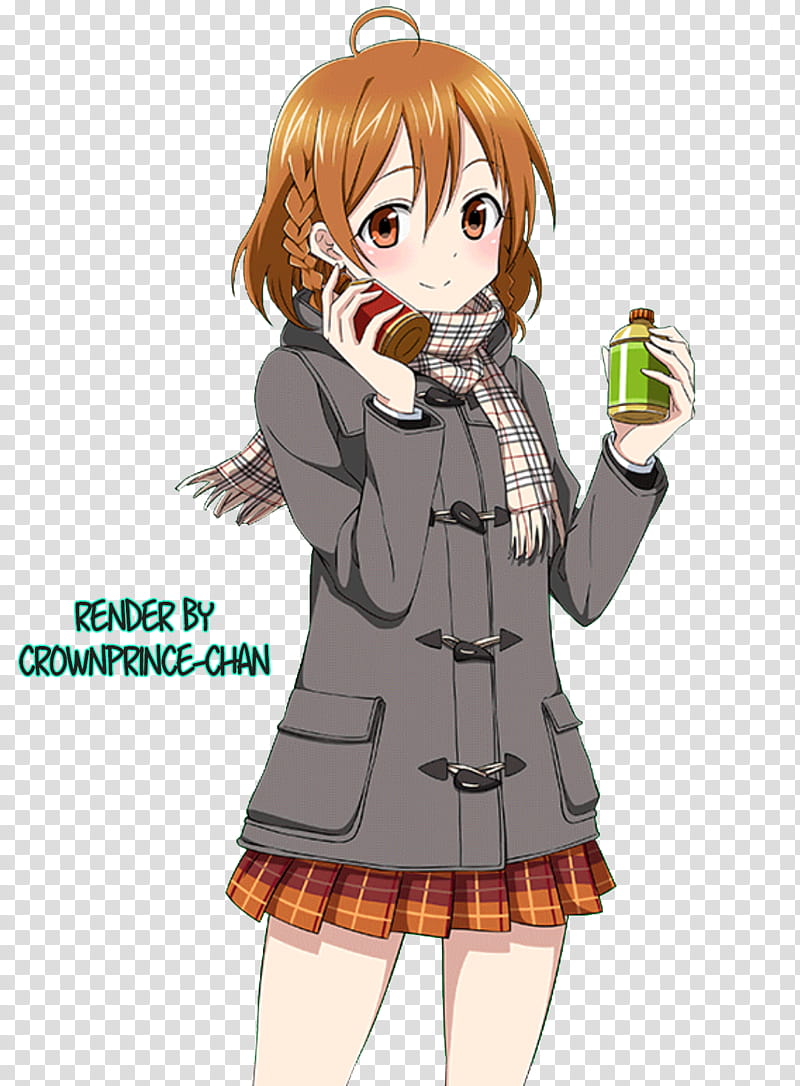RENDER Kasane Hasekura LLSIF, brown haired female anime character illustration transparent background PNG clipart