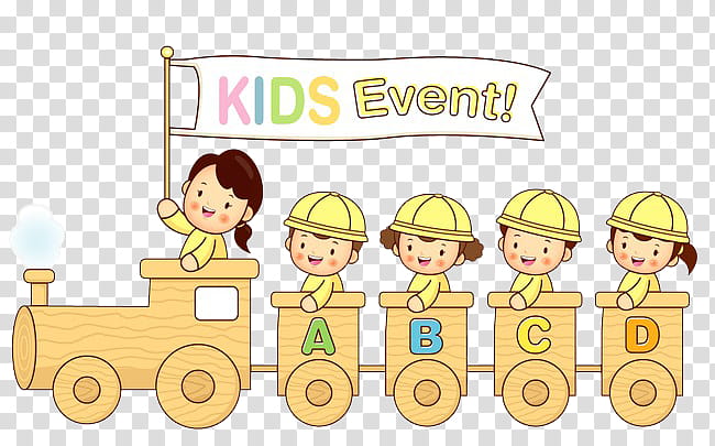 Travel Happiness, Train, Cartoon, Child, Animation, Yellow, Text, Line transparent background PNG clipart