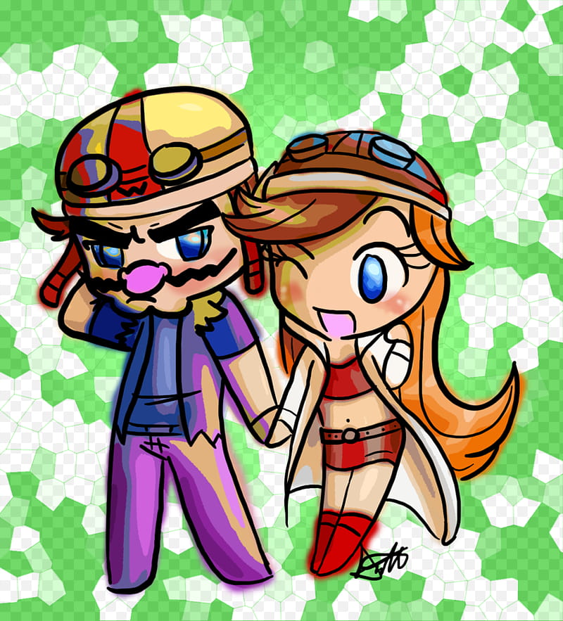 Chibi Wario and Mona transparent background PNG clipart