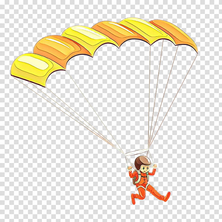 parachute yellow parachuting air sports paragliding, Sports Equipment, Paratrooper transparent background PNG clipart