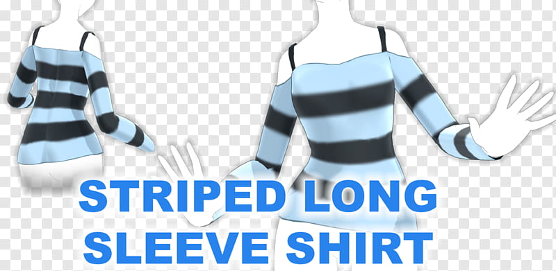 Striped long sleeve shirt (MMD DL), blue and black striped long-sleeved shirt transparent background PNG clipart