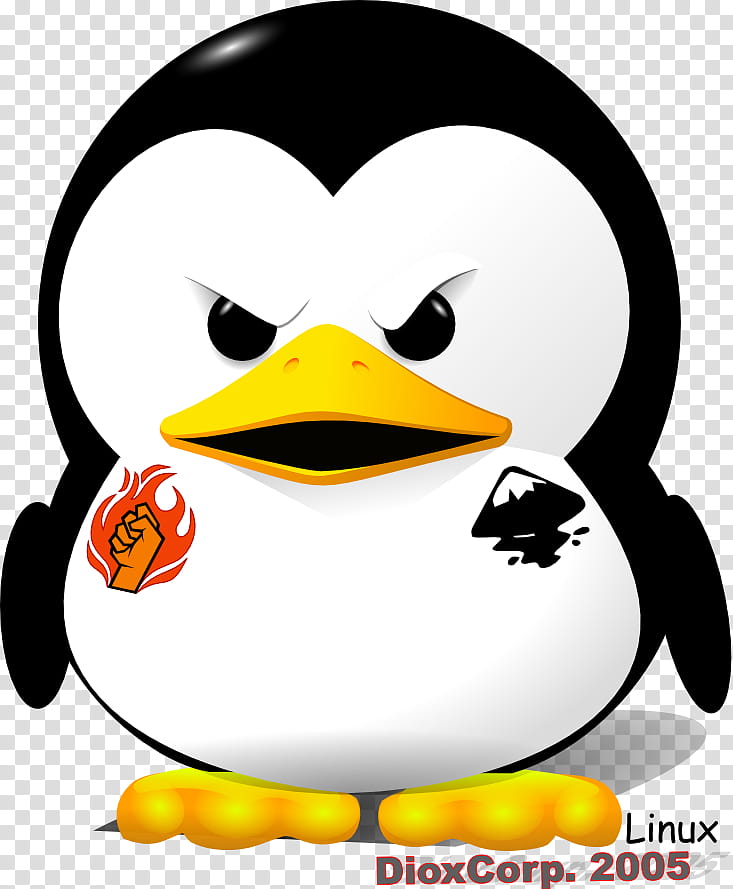 Evil Tux, white and black penguin illustration transparent background PNG clipart