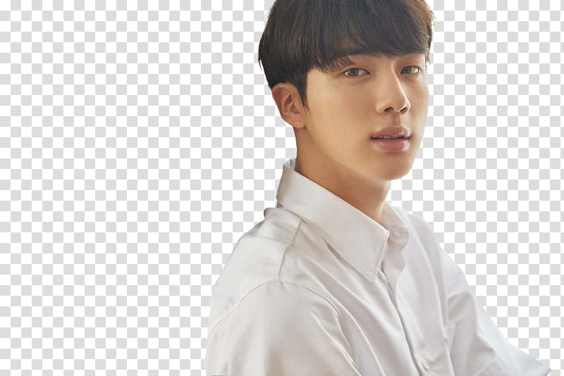BTS LOVE YOURSELF HER L VER, BTS Jin wearing white dress shirt transparent background PNG clipart