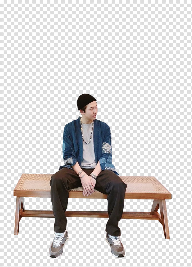 RM BTS , man sitting while looking at sideways transparent background PNG clipart