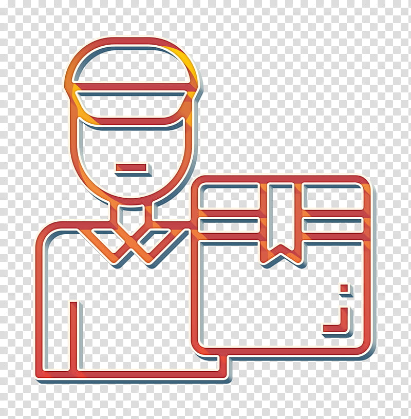 Courier icon Delivery man icon Logistic icon, Line transparent background PNG clipart