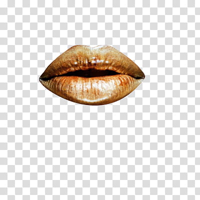 Lips Textures, gold lipstick stained lips transparent background PNG clipart