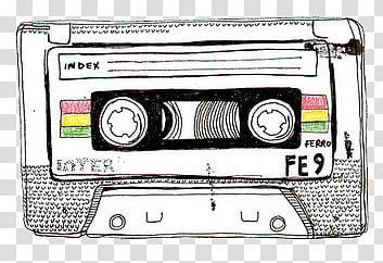 , white and black Index cassette tape transparent background PNG clipart
