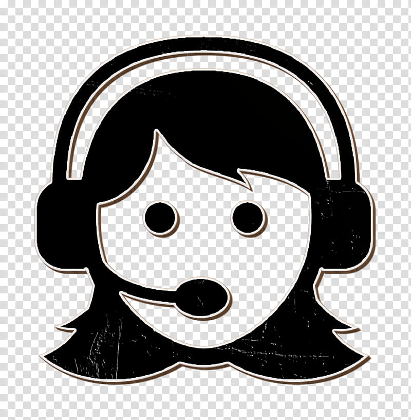 Woman with headset icon Phone icon people icon, Logistics Delivery Icon, Cartoon, Audio Equipment, Headphones, Technology, Sticker, Electronic Device transparent background PNG clipart