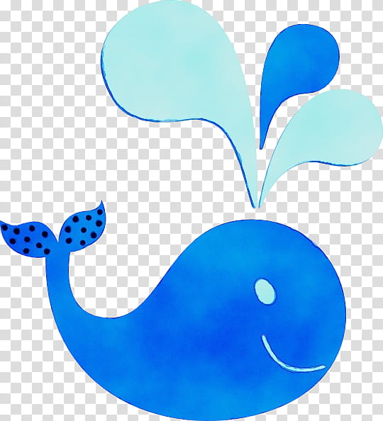 blue turquoise aqua whale, Watercolor, Paint, Wet Ink, Electric Blue, Marine Mammal, Cetacea transparent background PNG clipart