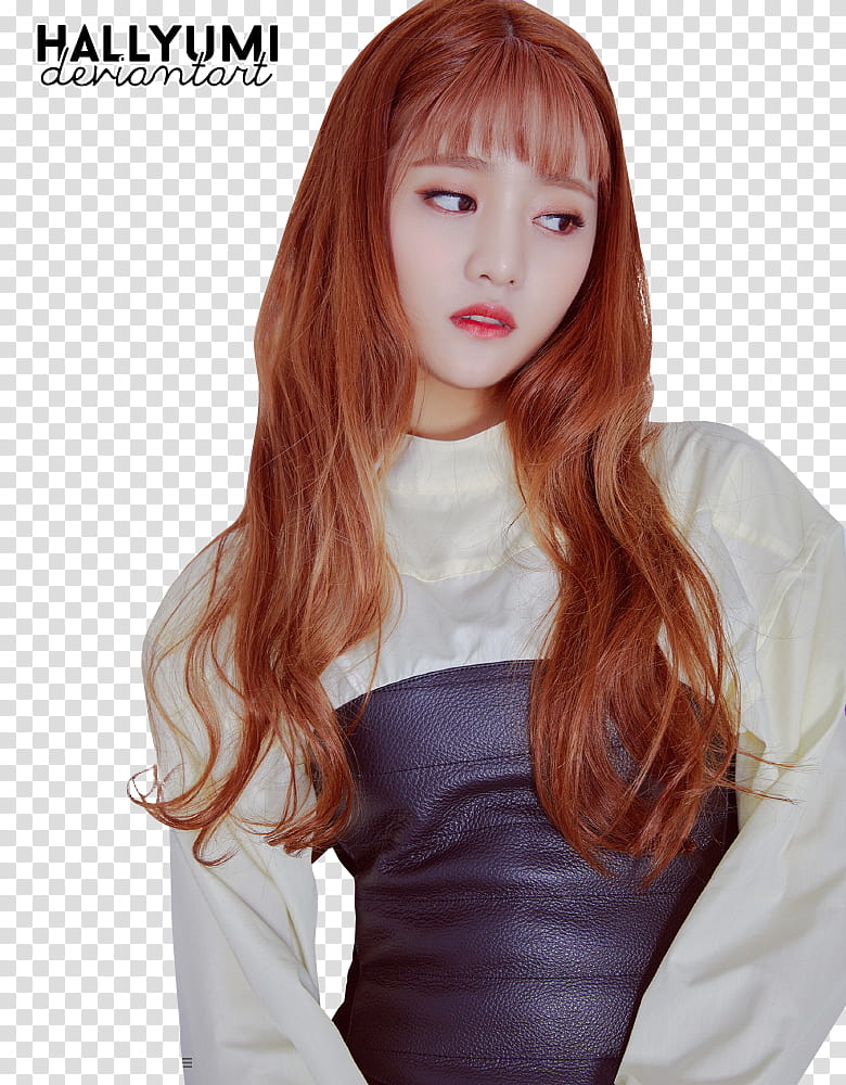 G I DLE, woman wearing white long-sleeved shirt transparent background PNG clipart