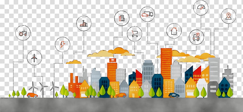 Skyline City, Watercolor, Paint, Wet Ink, Internet Of Things, Computer Security, Human Settlement, Animation transparent background PNG clipart