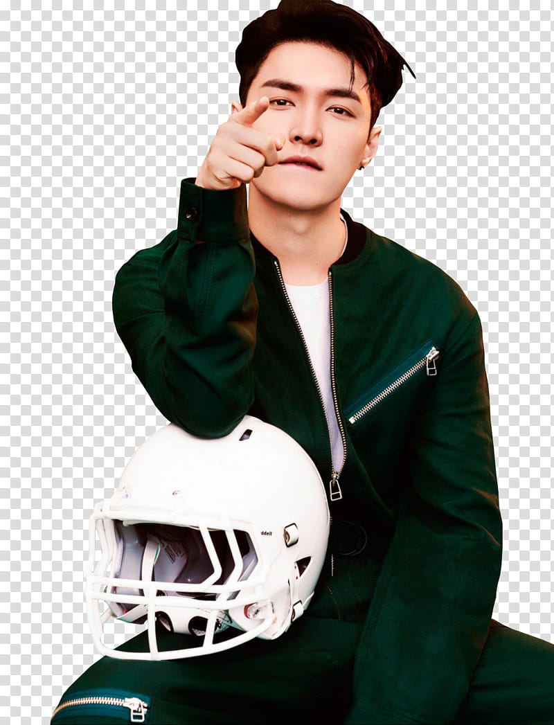 EXO Lay, man biting lower lip while pointing forward transparent background PNG clipart