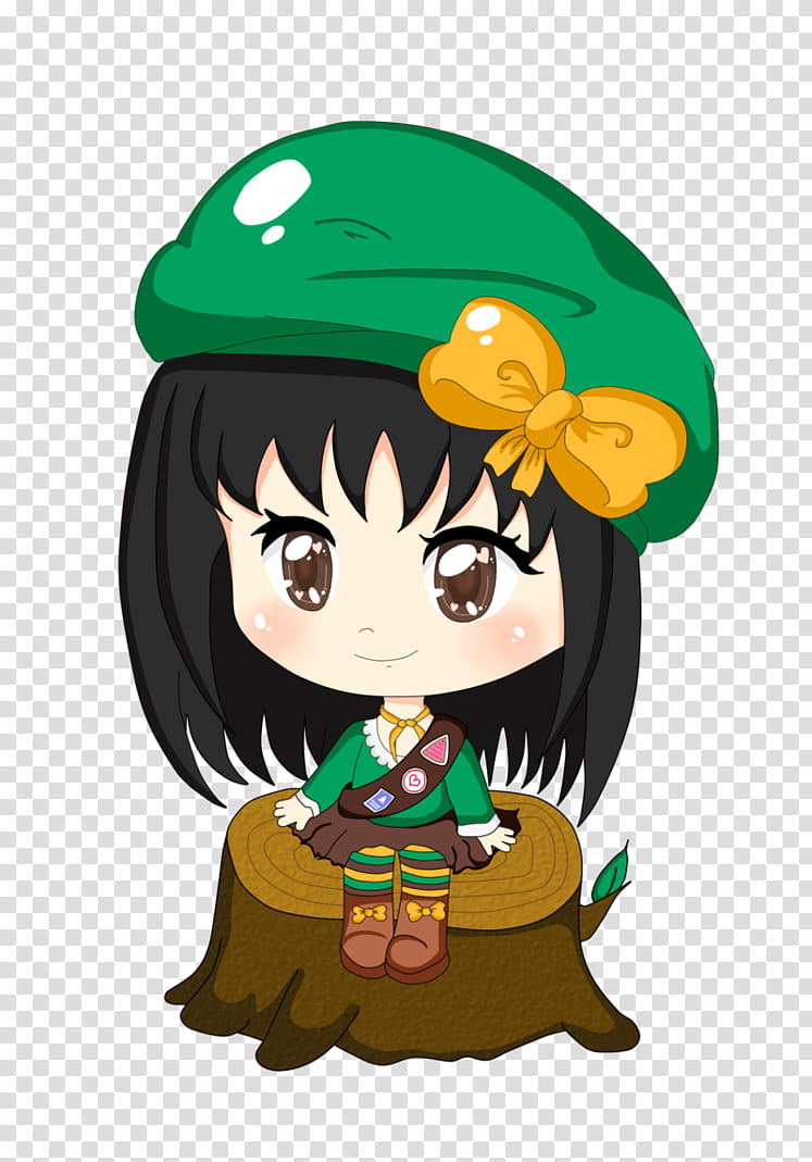 Girl Scout, girl wearing green beret illustration transparent background PNG clipart