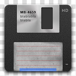 VARIATIONS , black and silver MB- floppy disk transparent background PNG clipart
