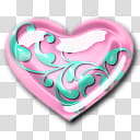 Glass Hearts Pastel Pearl, pink and teal heart transparent background PNG clipart