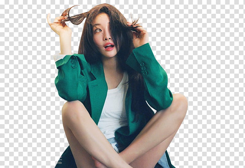 CHUNGHA OFFSET , woman in green shirt transparent background PNG clipart