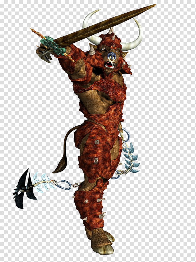 Minotaur Muscle, Sword, Character, Body Armor, Weapon, Drawing transparent background PNG clipart