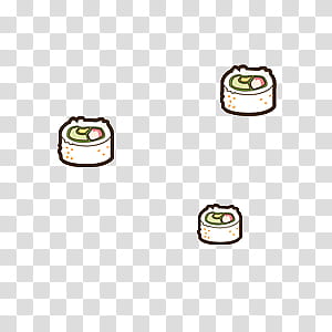 Cute, three sushi food illustration transparent background PNG clipart