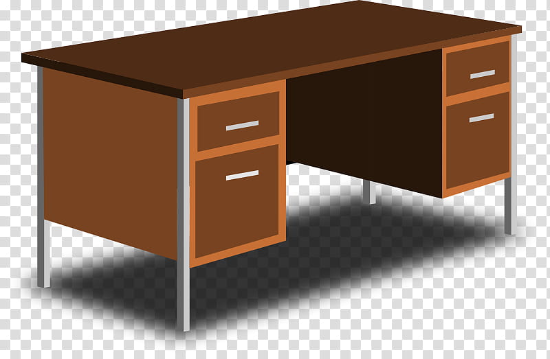 PARA HACER TU CUARTO, brown wooden knee-hole desk transparent background PNG clipart