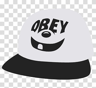 Gorra para Dolls, white and black Obey fitted cap transparent background PNG clipart