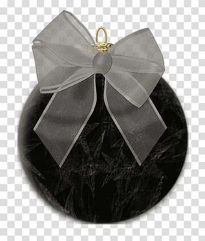 Timeless XmasGothic, gray ribbon on black ball transparent background PNG clipart