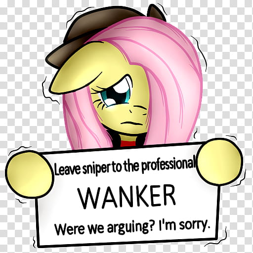 Fluttershy request, yellow and pink My Little Pony character with wanker placard transparent background PNG clipart
