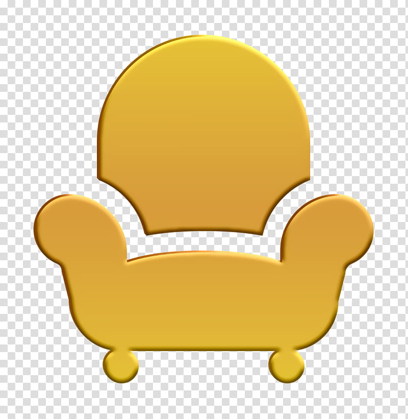 chair icon furniture icon living icon, Sofa Icon, Yellow transparent background PNG clipart