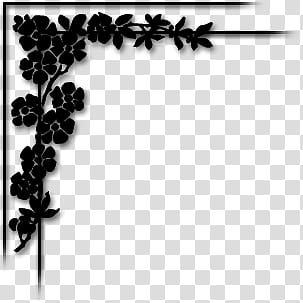 Corners Stamps, black floral frame template transparent background PNG clipart