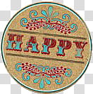 , brown and red Happy logo transparent background PNG clipart