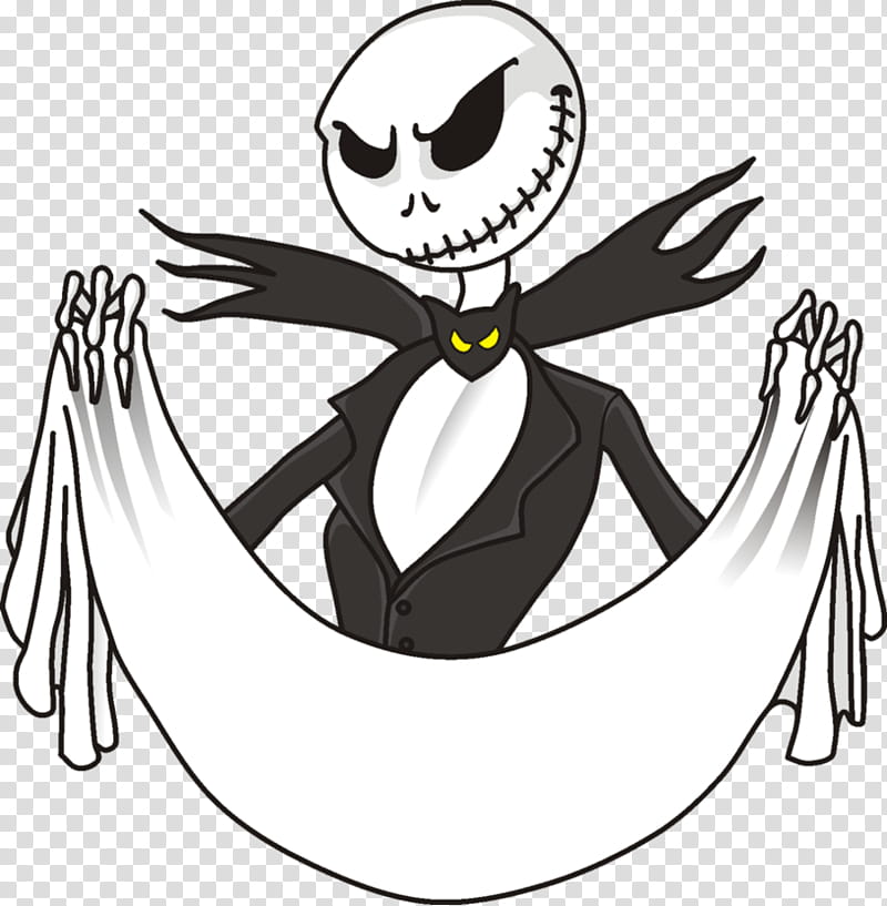 The Nightmare Before Christmas, Jack Skellington, Line Art, Drawing, Character, Cartoon, Canvas, Artist transparent background PNG clipart