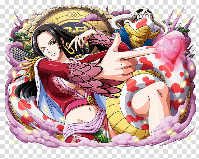 Boa Hancock the Pirate Empress, woman wearing long-sleeved crop top forming hand gun illustration transparent background PNG clipart