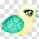 Lil cHick a Dees Icons,  cHick-a-Dee Lite Yellow (damask), teal and yellow transparent background PNG clipart