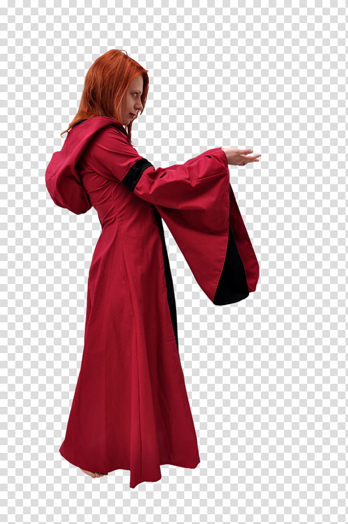 Medieval red , women's pink long sleeve dress transparent background PNG clipart