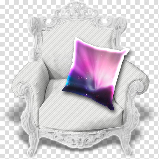 RSS icons, mac, purple throw pillow and white chair illustration transparent background PNG clipart