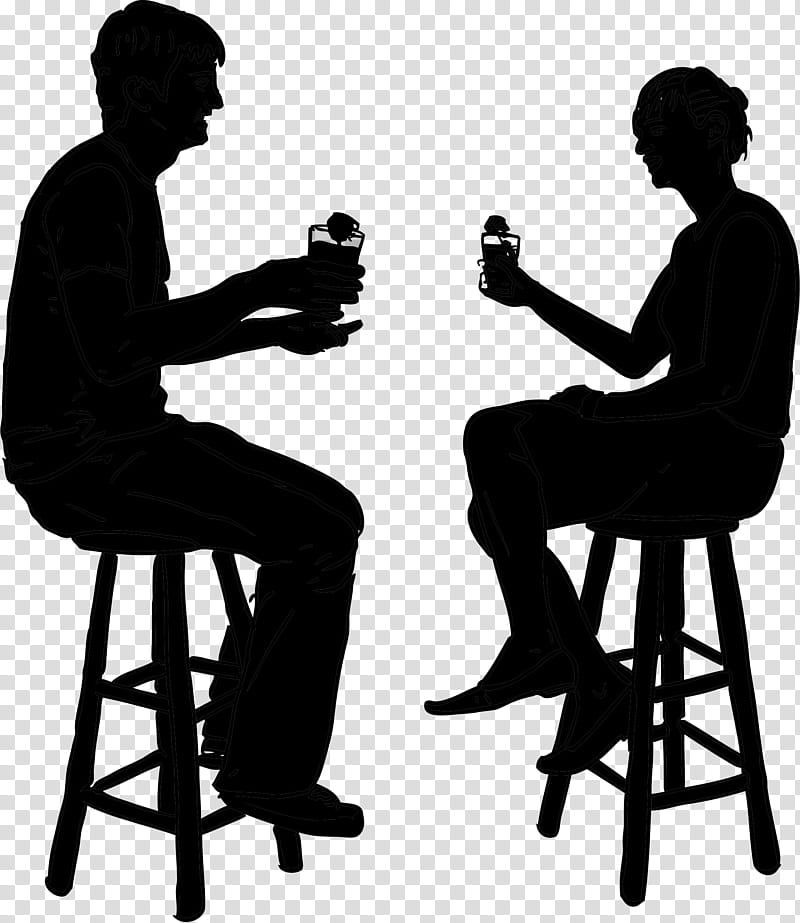 Table, Black White M, Chair, Human, Silhouette, Behavior, Conversation, Sitting transparent background PNG clipart