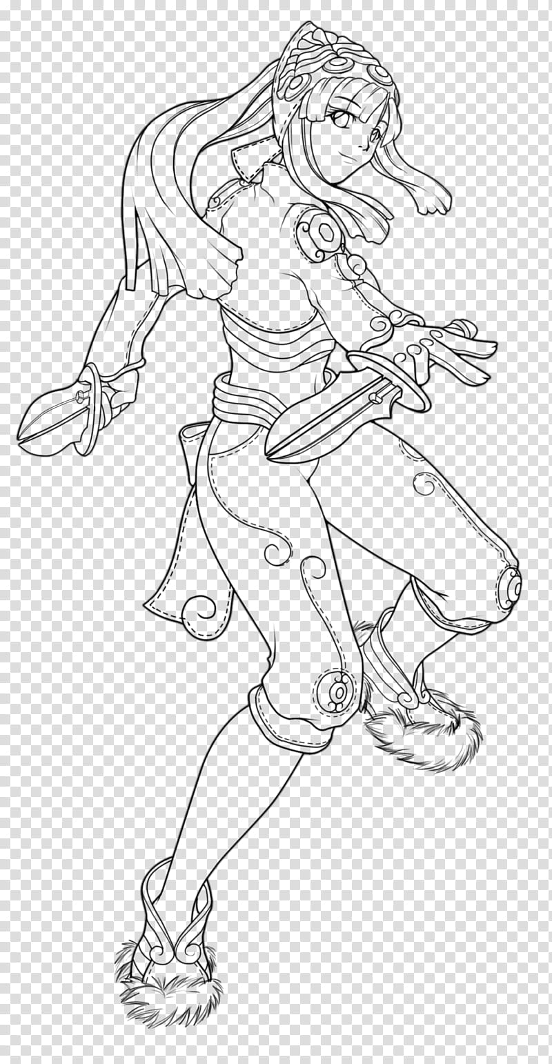 Female Thief Pose Lineart, woman sketch transparent background PNG clipart