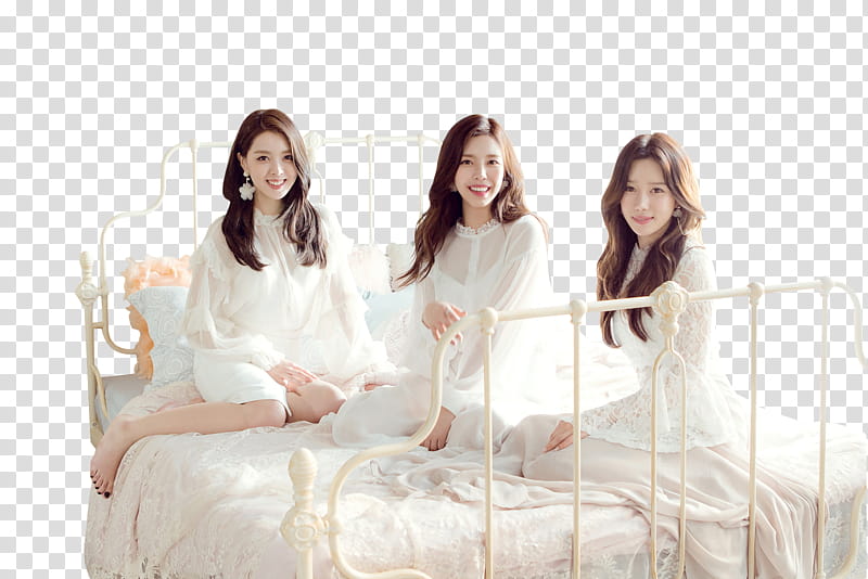 BERRY GOOD HEART HEART, three women sitting on bed wearing white dresses transparent background PNG clipart