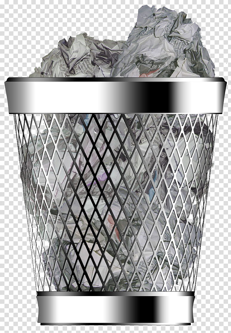 Icons of Steel HD, cestino-pieno, stainless steel mesh garbage bin transparent background PNG clipart