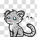 Shimeji Snow Leopard, gray cat illustration transparent background PNG clipart