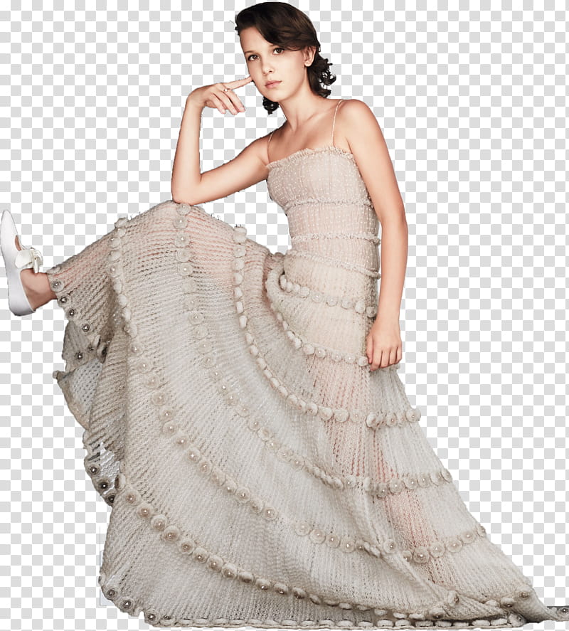 Millie Bob, women's white sleeveless dress transparent background PNG clipart