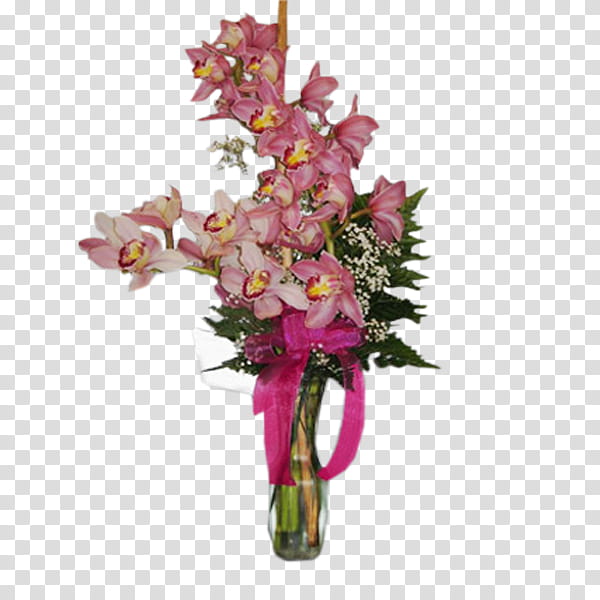 Pink Flowers, Floral Design, Vase, Floristry, Boat Orchid, Orchids, Rose, Cherryhill Flowers transparent background PNG clipart