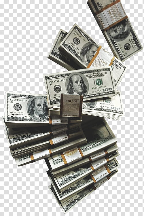 s, bundle of  U.S. dollar banknotes transparent background PNG clipart